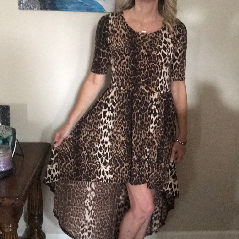 Short sleeve dress Cheetah print